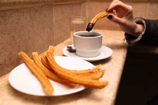 churros for breakfast in italy